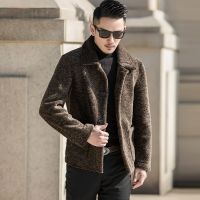 2021 Mens Long Sleeve Leather Jacket h Thick Real Fur Coat Jackets Fashionable Man Winter Genuine Leather Coat Outwear U26