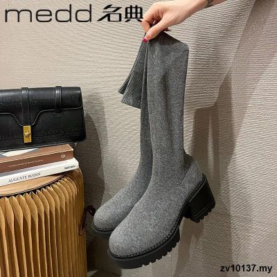 Famous classic over-the-knee high-heeled boots 2022 new autumn socks boots thick heel fashion net red elastic boots are