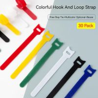 30pcs Data Cable Storage Ties Charging Cable Ties R Cable Winding Set Computer Fixed Cable Manager Organizer Velcro Home Office