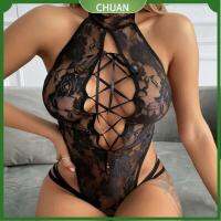 CHUAN สายรัดเซ็กซี่กลวงออก Babydoll ชุดชั้นในสตรี Fishnet บอดี้สูทชุดชั้นในสตรี