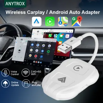  2-in-1 Wireless Carplay Android Auto Adapter, Plug