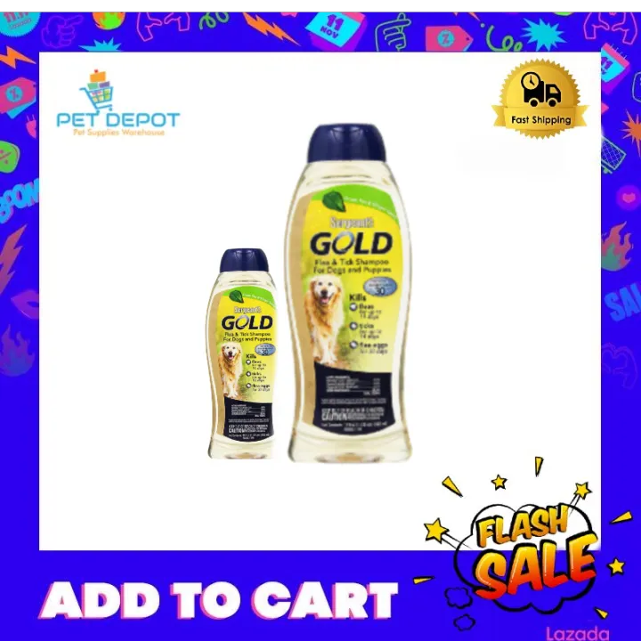 SERGEANT'S GOLD FLEA AND TICK GREEN TEA AND GINGER 532ML DOG SHAMPOO