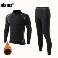 Aismz New Winter Thermal Underwear Boy &amp; Men Warm First Layer Man Sport Rashgard Fleece Compression Second Skin Long Johns