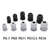 Waterproof Cable Gland 10Pcs Cable Entry IP68  PG7 PG9 PG11 PG13.5 PG16 White Black Nylon Plastic Connector