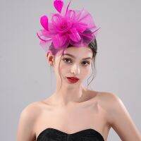 Itacazzo Dressing Props  Red Colour Womens Exquisite Fashion Flower Decorative Hats Hair Hoops Wedding Party Veil Hair Accessories