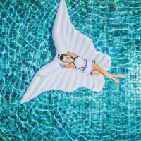 250cm Large Size Pool Party Inflatable Angel Wings Floating Row PVC Inflat Water Bed Toy Swimming Ring Air Mattress Floating