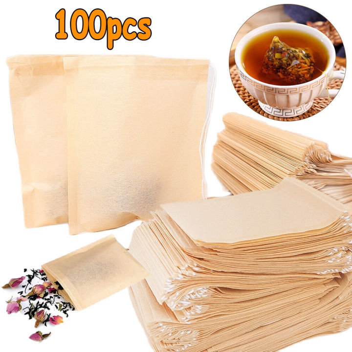 Simple, Fast, Natural Tea Bags Empty for Loose Leaf Tea, Coffee, & Spices,  100 Empty Tea Bags With Drawstring - Disposable Tea Infuser Sachets