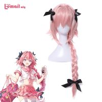 L-email wig Synthetic Hair Game Fate Apocryph Astolfo Cosplay Wigs Apocryph Astolfo Long Pink Heat Resistant Cosplay Wigs Wig  Hair Extensions Pads