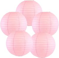 5PCS Pink Chinese Japanese Paper Lanterns for Wedding Party Birthday Gifts Decor 10Inch12Inch