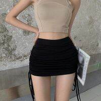 Women Skorts New Fake Two-piece High Waist with Drawstring Elastic Short y Mini Bodycon Skirts