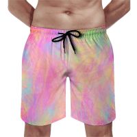 Board Shorts Multi-Neon Paint Hawaii Beach Trunks Tie Dye Print Males กางเกงขาสั้นชายหาดขนาดใหญ่พิเศษ