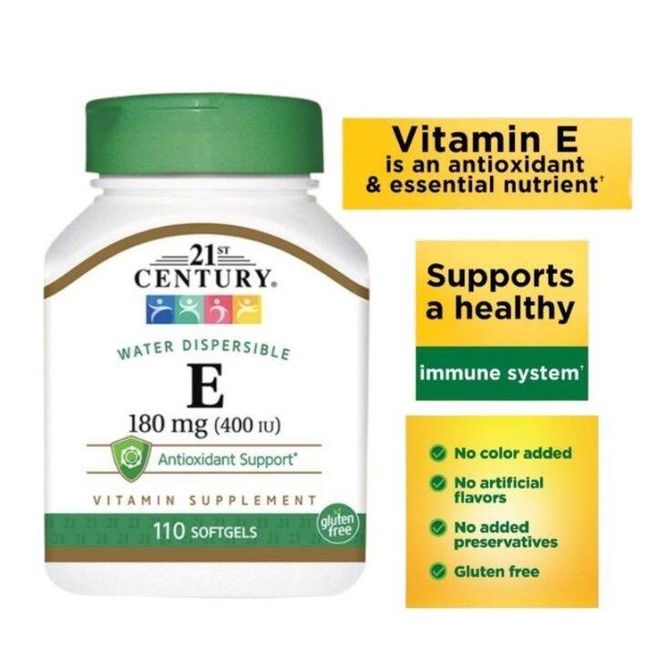 NEW 21st Century Vitamin E 180 mg (400 IU) 110 Softgels Lazada