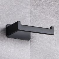 【YF】 Stainless Steel Toilet Roll Holder Self Adhesive in Bathroom Tissue Paper Black FinishEasy Installation no Screw