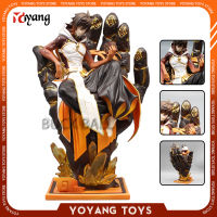 26ซม. Genshin Impact อะนิเมะรูปนั่งท่าทาง Zhongli Action Figurine Collectble Morax รูปปั้นของขวัญเด็กผู้ใหญ่ของเล่น Gk