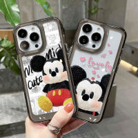 For IPhone 14 Pro Max IPhone Case Thickened TPU Soft Case Clear Case Shockproof  Cute Mouse Couplel Compatible with For 13 11