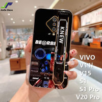 JieFie น่ารักการ์ตูนหมีกรณีโทรศัพท์สำหรับ VIVO S1 Pro / S1 / V11i / V15 / V20 Pro สายรัดข้อมือแฟชั่นปลอก Chrome Luxury ใหม่หมีรุนแรง Soft TPU