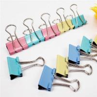 【jw】☼▽  60pcs/lot 15mm Colorful Metal Binder Paper Clip Office Stationery Binding Supplies