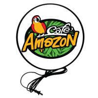 ป้ายไฟ Cafe Amazon ป้ายไฟLED ป้ายไฟตกแต่งร้าน ป้ายร้านอาหาร ป้ายเครื่องดื่ม ป้ายไฟติดผนัง ป้ายหน้าเรียบ ด้านเดียว เส้นผ่านศูนย์กลาง30-40ซม