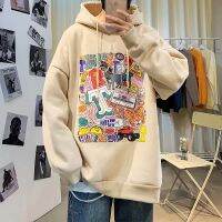 MSW827เสื้อกันหนาวผู้ชายฤดูใบไม้ร่วงและฤดูหนาวรุ่นPlusกำมะหยี่หนาHooded Ins HarajukuหลวมBfใหม่Cecแนวโน้มแจ็คเก็ตเกาหลีผู้ชาย