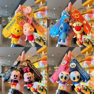 Disney Cartoon Hoodie Mickey Mouse Minnie Stitch Figure Keychain Keyring  Pvc Doll Toy Car Key Chain Bag Pendant Accessories - Action Figures -  AliExpress