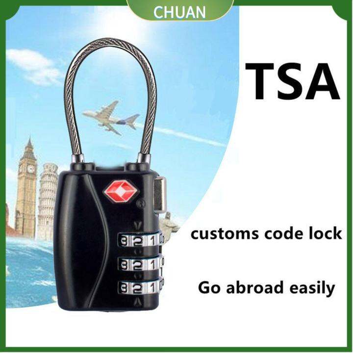 CHUAN High Security Portable Waterproof Cable Luggage Lock Customs Code