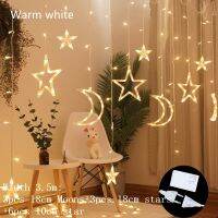 คริสต์มาสในร่ม Moon Star โคมไฟ LED Fairy String Light ตกแต่งสำหรับห้องจัดงานแต่งงานวันหยุดไฟ Navidad ใหม่ปี DIY