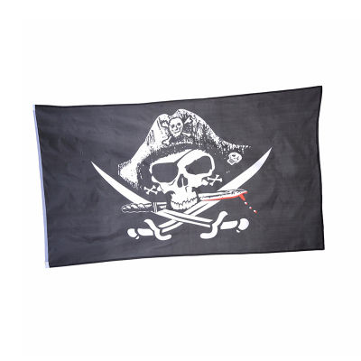 💖【Lowest price】MH 90*150CM Pirate Flags Skull และ crossbones sabes Swords Flags Halloween Decor