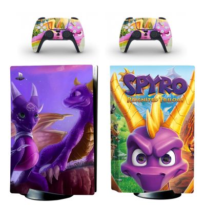 Spyro Dragon PS5 Disc Skin Sticker Decal for PlayStation 5 Console and Controllers PS5 Blue Ray Disk Skin Sticker Vinyl