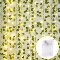 1PCS Green Leaf Ivy Vine Fairy Light String Artificial Plants LED String Light Maple Leaves Lamp Garland DIY Hanging Lights