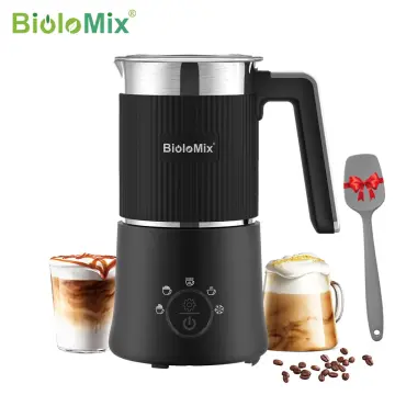 BioloMix Milk Frother 4 in 1 Electric Milk Steamer for Hot and Cold Milk  Froth Coffee
