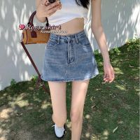 พร้อมส่ง ? ROSY SKIRT กางเกงกระโปรงยีนส์ : KOREAMINIDRESS