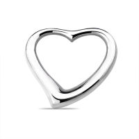 Silver thai Heart Shaped Sliver Pendant 925 Sterling Silver 25mm , จี้เงินรูปหัวใจ 925 เงินสเตอร์ลิงขนาด25mm