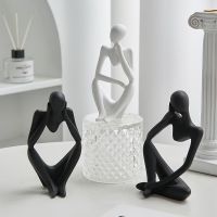 Nordic Home Decoration Abstract Thinker Statue Miniature Resin Sculpture Figurines for Indoor Office Art Desktop Accessories