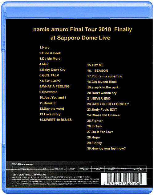 Namiye Amuro final tour 2018 Sapporo Premiere (blue BD50)