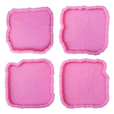 Body Line Art Irregular Coaster Epoxy Resin Mold Cup Mat Mug Pad Silicone Mould DIY Crafts Home Decorations Casting Tools