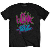 เสื้อยืดสีดำ Blink 182 Neon Logo 100 ORIGINAL MERCH