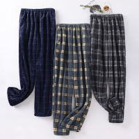 Thick Flannel Mens Plaid Trousers Big Yards Warm Sleep Pants Mens Pajamas Pants Bottoms Sleepwear Pajama for Men Pijama Hombre