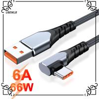 UBEWLB แล็ปท็อป สายข้อมูล 6A SCP มุมขวา สาย USB C TO USB Type C Pd 66W ชาร์จเร็ว