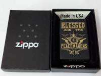 ZIPPO 79920 BLESSED ARE PEACEMAKER     BLACK MATTE LASER ENGRAVE   สีดำเมทาลิค  ลายแบบเลเซอร์   ของใหม่ไม่ผ่านการใช้งาน  มาพร้อมกล่องตรงรุ่น  รับประกันของแท้นำเข้า