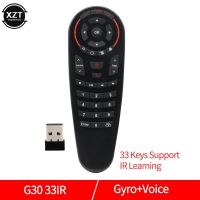 【DT】 New G30S 2.4G Gyroscope Wireless Air Mouse 33 Keys IR Learning Smart Voice Remote Control for X96 mini H96 MAX Android Box  hot