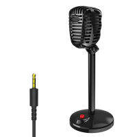 3.5mm USB Karaoke Home Anti-noise Live Performance Adjustable Angle Retro Stable Desktop Microphone Game Conference For Computer