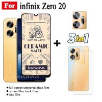 (3in1) ค่า Infinix Zero 20/Zero 5G 2023ฟิล์มบางเซรามิกเคลือบ + ฟิล์มป้องกันเลนส์ + ฟิล์มป้องกันฟิล์มป้องกันด้านหลัง