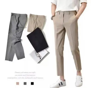 Size 23-40 Trousers High Waist Pants Wide-leg Trousers Women 2023 New Style  Summer Stretchable Waist Straight Cut Trousers Casual Ice Silk Thin Suit  Slacks Pants Squarepants for Women 4XL