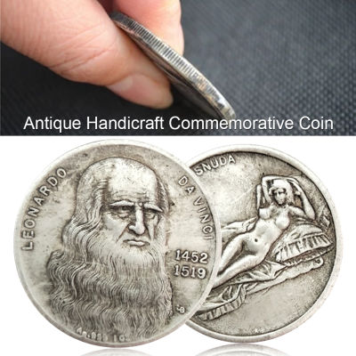 เหรียญ Da Vinci 1452-1519 หัตถกรรมเงินเหรียญที่ระลึกคอลเลกชันเหรียญที่ระลึกของขวัญ Da Vinci เหรียญของขวัญ 1 ชิ้น-kdddd