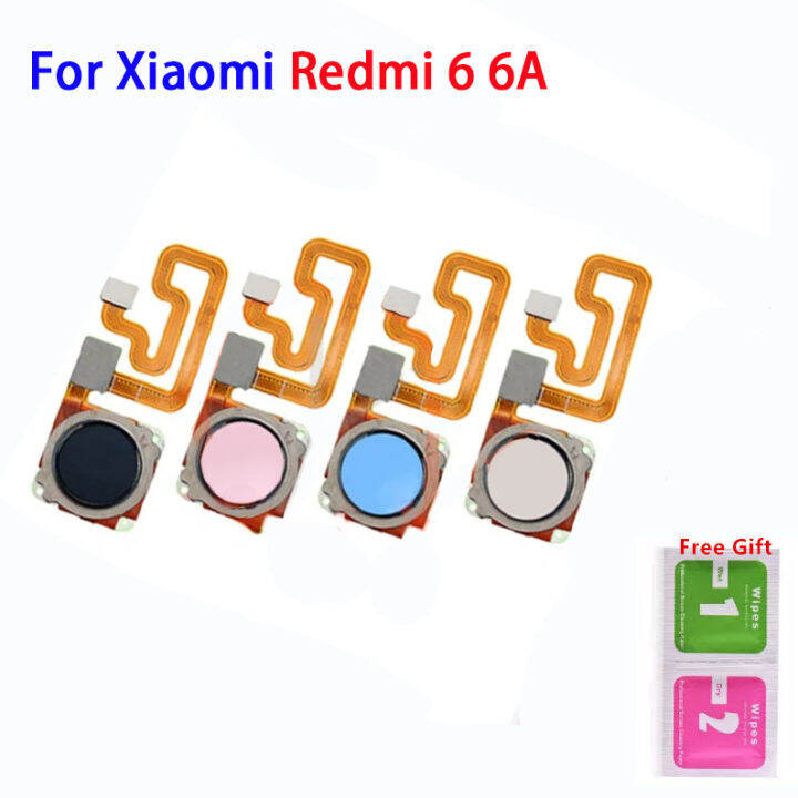 สำหรับ-xiaomi-redmi-6-6a-กลับปุ่มโฮมสแกนลายนิ้วมือเซนเซอร์กลับสายเคเบิ้ลหลักชิ้นส่วนซ่อมบัตรประชาชนแบบสัมผัสสำหรับโทรศัพท์