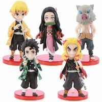 【SALE】 tangticarans1972 Demon Slayer Kimetsu No Yaiba 5ชิ้น Q โมเดลตุ๊กตาขยับแขนขาได้รูปอะนิเมะพีวีซีญี่ปุ่นของขวัญตุ๊กตาของเล่นสะสม