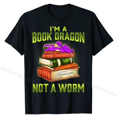 Im A Book Dragon Not A Worm T-Shirt Kids Gift T Shirt Oversized Simple Style Cotton Man Top T-shirts Simple Style