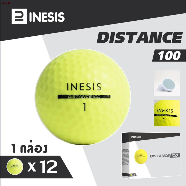 ลูกกอล์ฟ-กล่องมี-12-ลูก-สีเหลือง-สีขาว-ทนทาน-รับประกันของใหม่-golf-ball-inesis-รุ่น-distance-100-new-จัดส่งไว-พร้อมส่งทั่วไทย