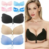 Women Silicone Adhesive Stick On Gel Push Up Strapless Invisible Bra Backles