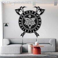 Wall stickers♤卍⊕ 13guejudroto1971 Fenrir lobo arte animal viking guerreiro arma runa armadura escudo mitologia nórdico sala de estar decoração clara vinil decalque presente 20